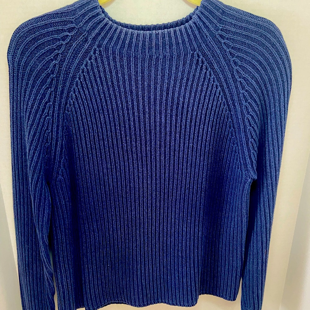 Vintage Liz Claiborne Navy Ribbed Crew Neck Sweater